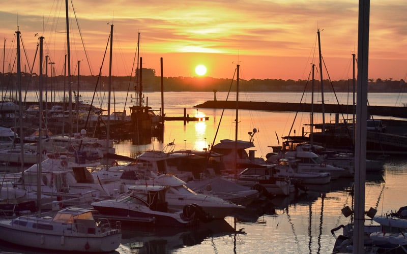 Coucher de soleil sur le port de Royan