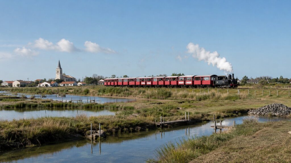 train mouettes marais